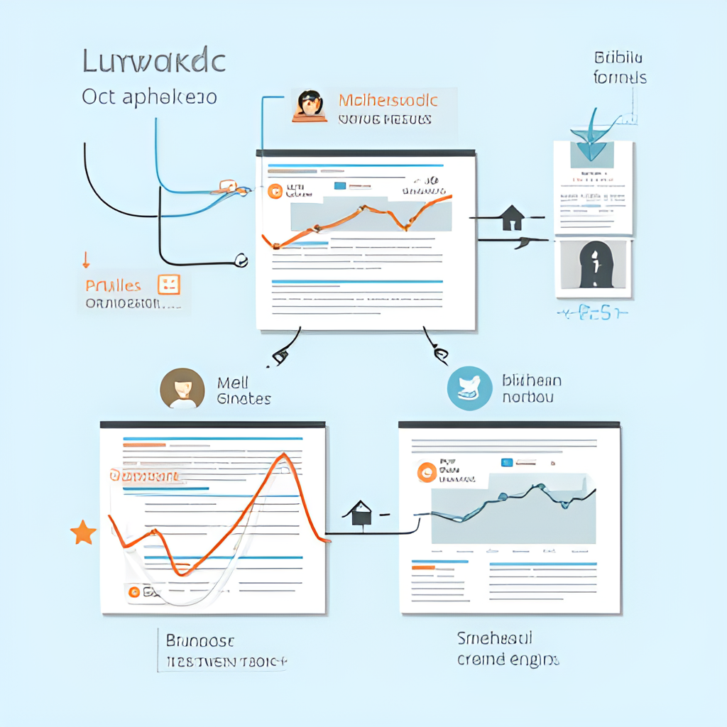 A visual representation of search engine optimization (SEO) concepts specifically applied to the X platform, showing keywords being indexed and profiles/tweets appearing in search results, perhaps with graphs showing increased visibility.